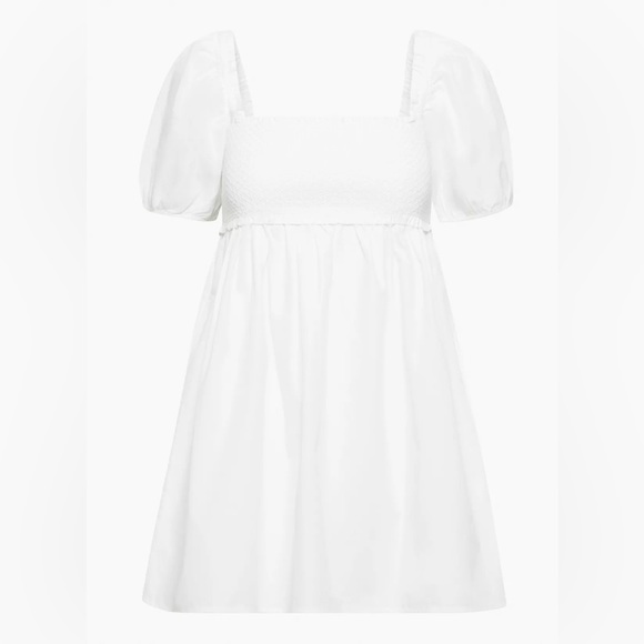 ARITZIA SUNDAY BEST HADLEY POPLIN PUFF SLEEVE BABY DOLL MINI DRESS - Picture 5 of 10